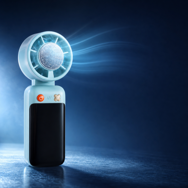04-yoliton-handheld-fan-cooling-plate-airflow Yoliton handheld fan with metal cooling plate and airflow effect