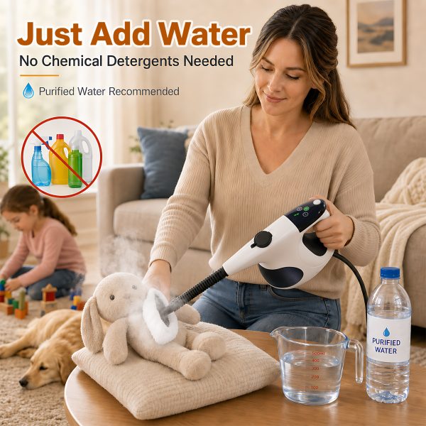 07-chemical-free-handheld-steam-cleaner-for-upholstery-toys-home Handheld Steam Cleaner, 3 Sec Heat-Up, Quick Refill