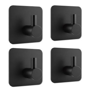 1 Matte Black Adhesive Hooks 4 Pack