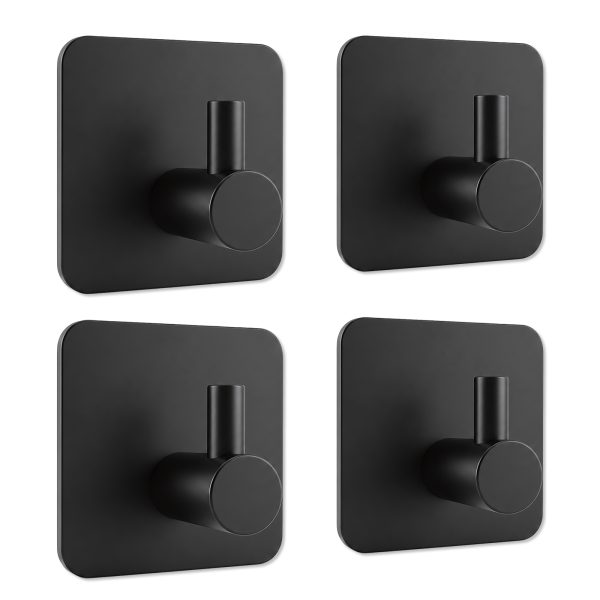 1 Matte Black Adhesive Hooks 4 Pack